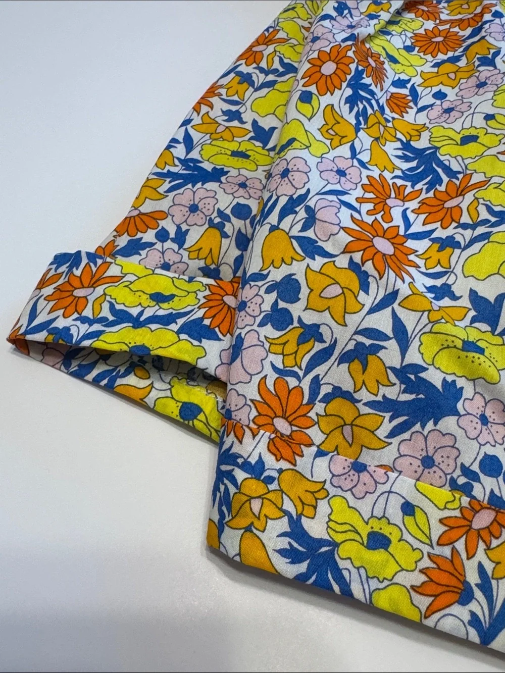 Jacadi Floral Tie-Waist Shorts - Yellow, Orange, Blue